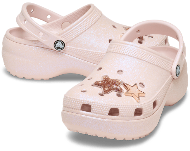 Classic Platform Iridescent Glitter Embellished Clog;