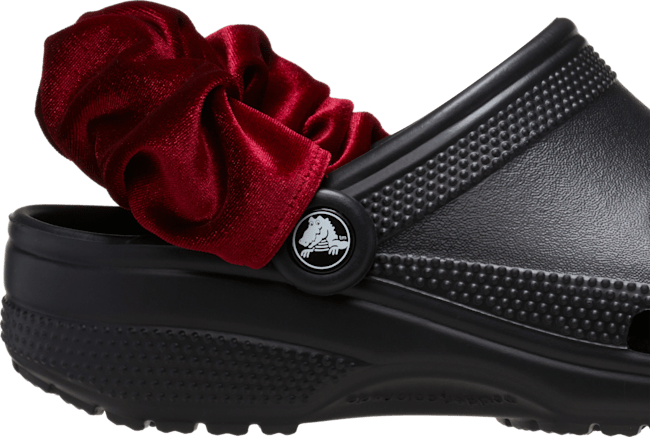 Velvet Back Strap Scrunchie Red