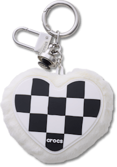 Checkered Heart Bag Charm