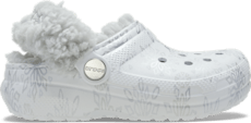Toddlers Classic Metallic Snowflakes Fleece Lined Clog