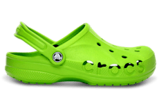 Green lined online crocs