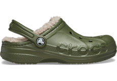 Green fuzzy crocs hotsell