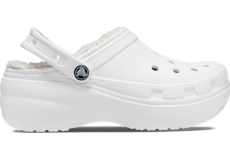 Womens white crocs with fur 2025