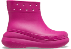 Pink croc top rain boots