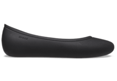 Black flat crocs sales