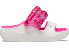 Pink camo crocs with fur sales