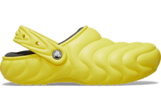 Fuzzy crocs yellow store