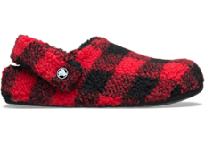 Fuzzy red crocs store