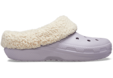 Purple fuzzy crocs deals