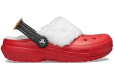 Red fuzz lined crocs top
