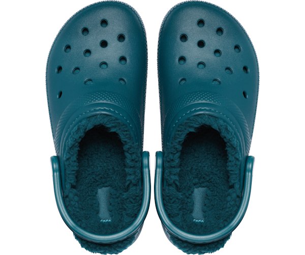 black furry crocs