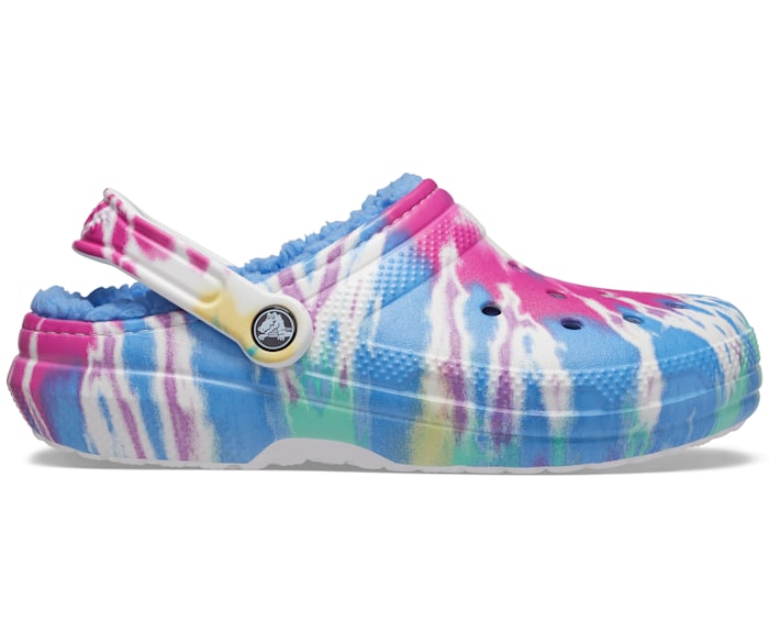 classic lined tie dye crocs