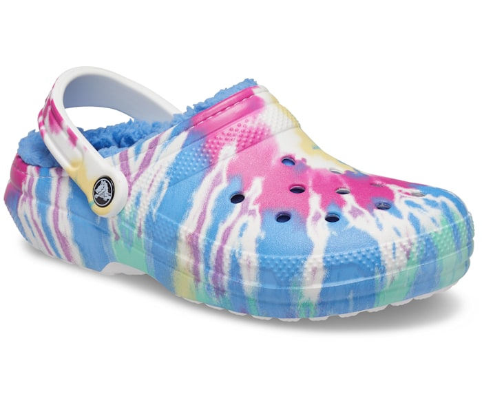 classic lined tie dye crocs