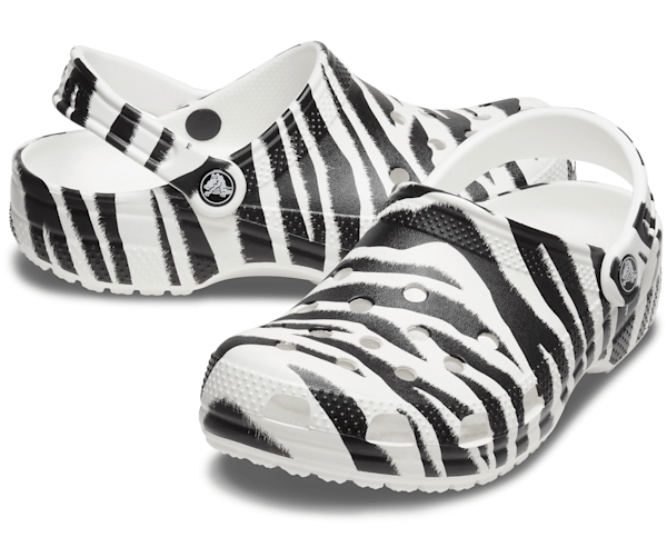 black and white crocs