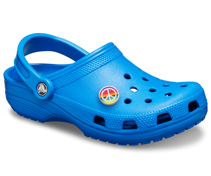 crocs light blue lined