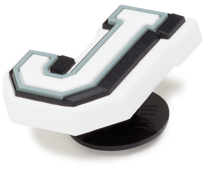 White & Black Crocs Jibbitz Letter N Shoe Accessories