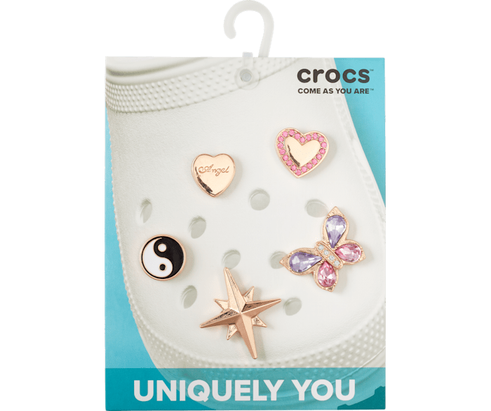 Gold and pink crocs Clearance