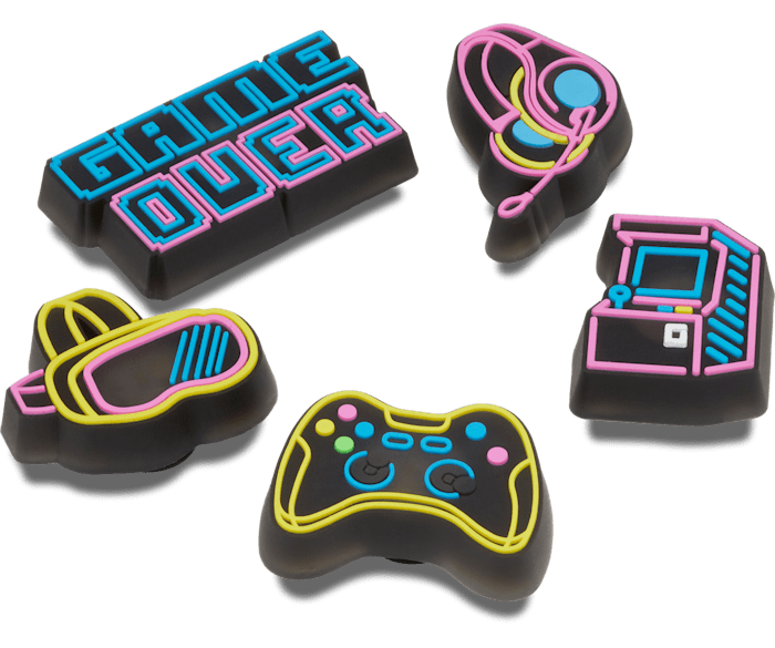  Lights Up Neon Gamer 5 Pack - charms on shoes - Jibbitz