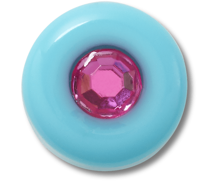  Teal Circle Gem - charm view - Jibbitz