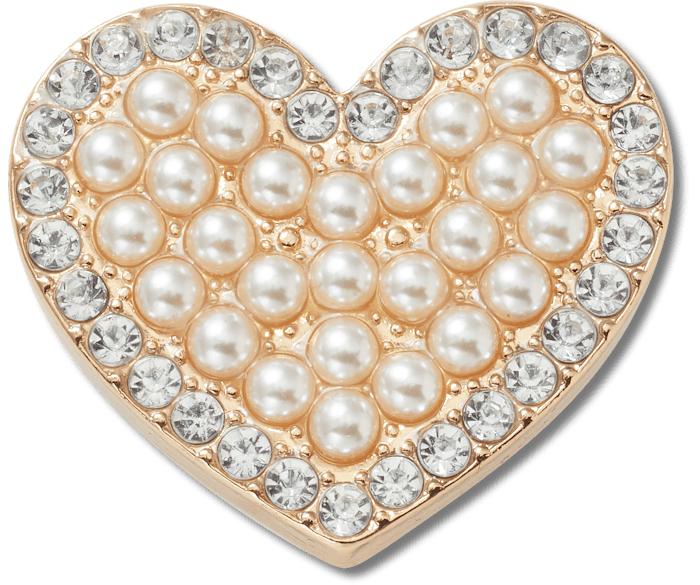  Pearl Cluster Heart - charm view - Jibbitz