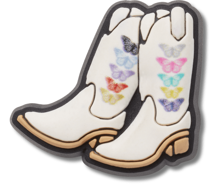  Butterfly Cowgirl Boots - charm view - Jibbitz