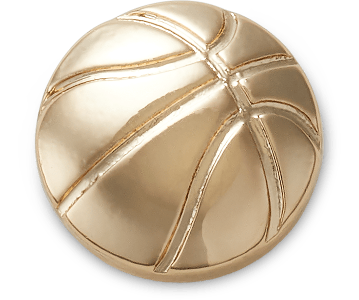  Tiny Gold Basketball - charm view - Jibbitz