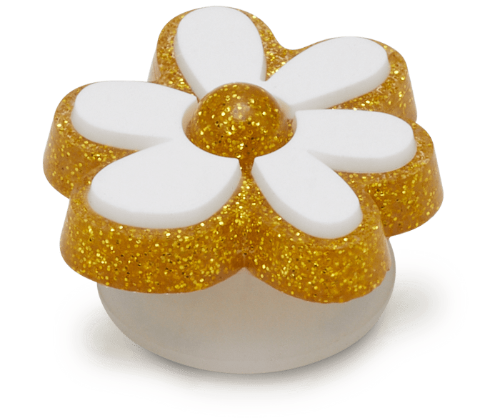  Gold and White Floral - charms on shoes - Jibbitz