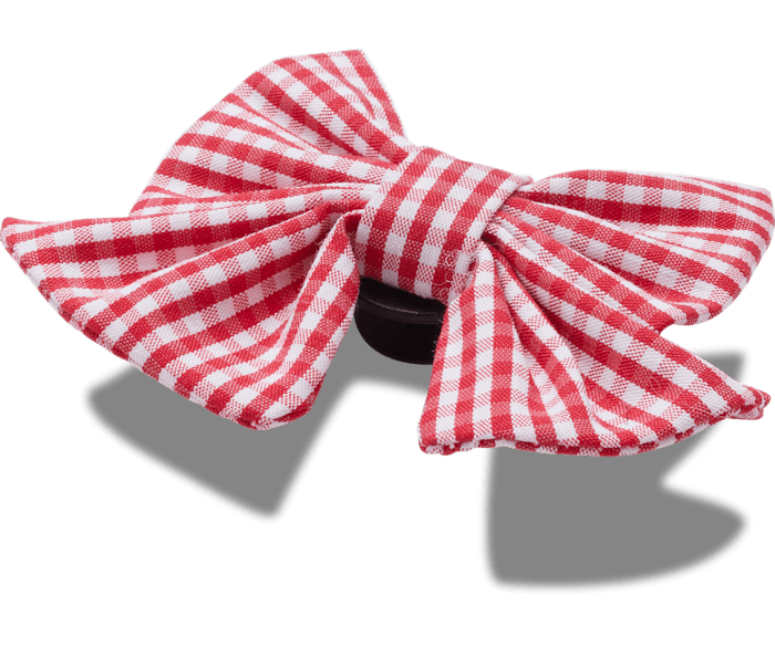  Red Gingham Bow - charms on shoes - Jibbitz