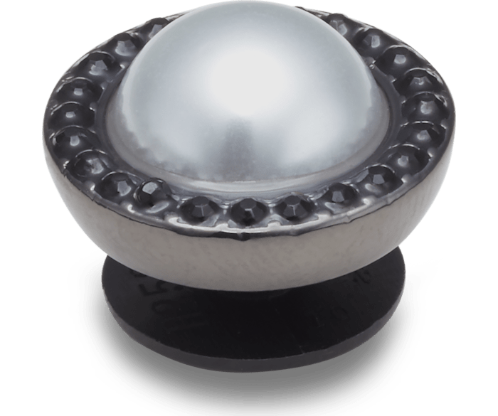  Pearl with Black Gem Base - charms on shoes - Jibbitz