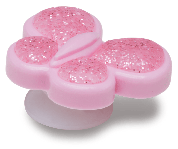  Tiny Pink Glitter Butterfly - charms on shoes - Jibbitz