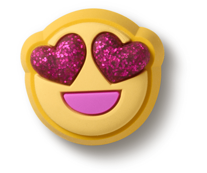  Glitter Heart Eyes Face - charm view - Jibbitz