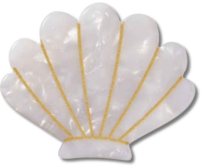  White and Gold Seashell - vue accessoire - Jibbitz