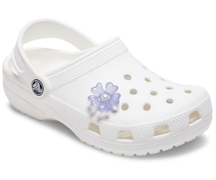  Lavender Matte Pearl Flower - Custom Angle - Jibbitz