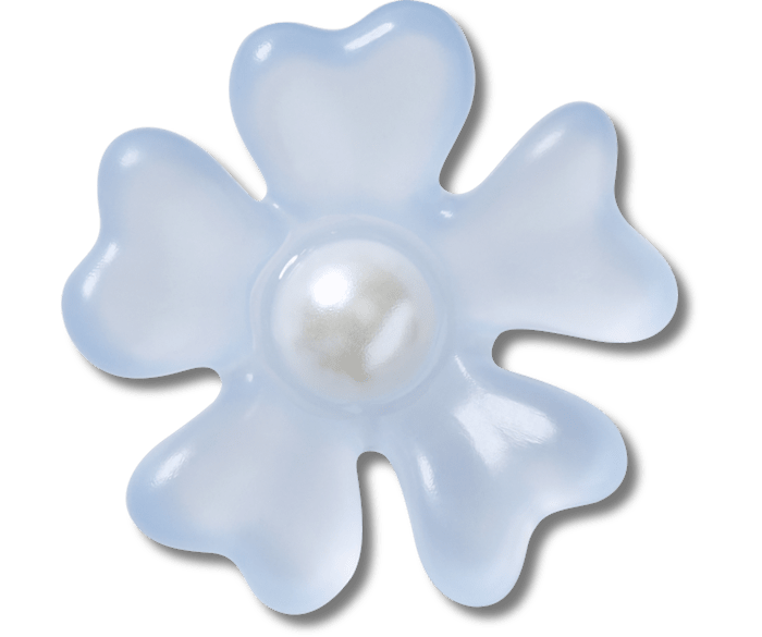  Blue Frost Matte Pearl Flower - charm view - Jibbitz