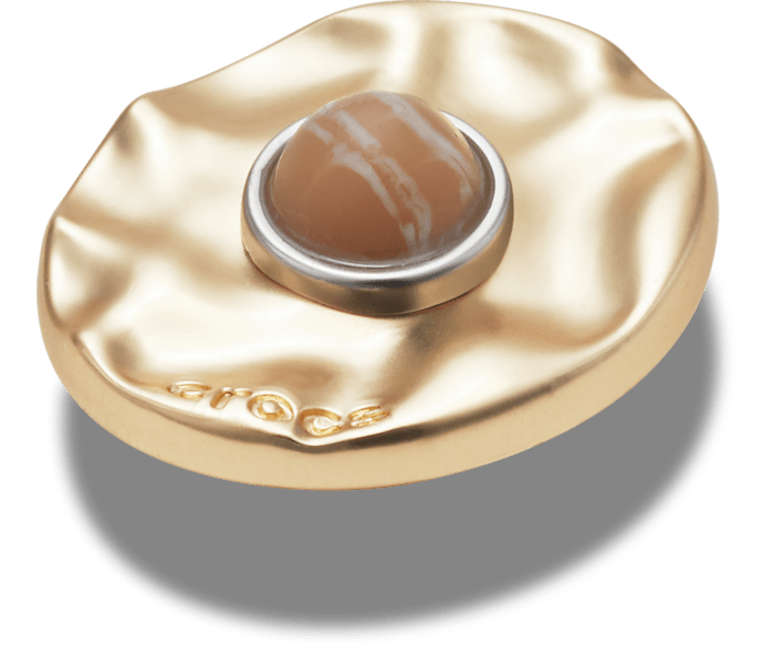  Gold Distressed Stone - charms on shoes - Jibbitz