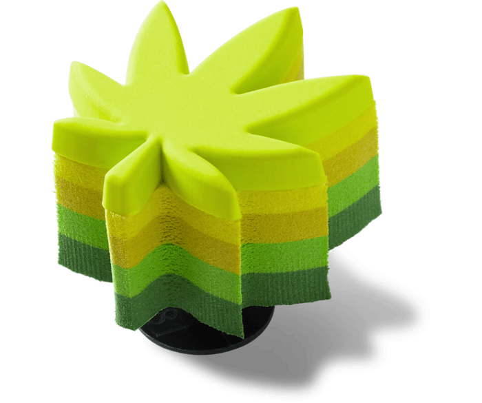  Stacked Hemp Leaf - charm view - Jibbitz