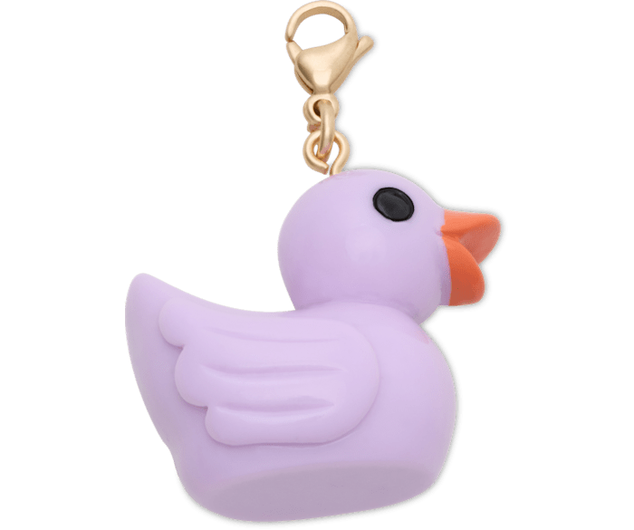 Jibbitz Purple Rubber Duck Charm In Purple