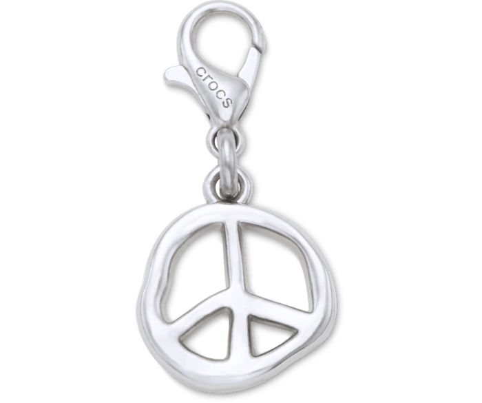 Jibbitz Silver Melted Peace Charm