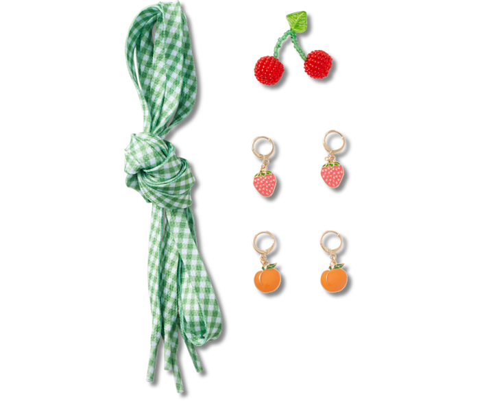  Ensemble de breloques lacets et fruits frais - vue accessoire - Jibbitz