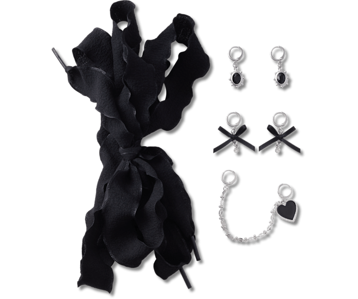  Laces and Dainty Bow Charm Kit - charm view - Jibbitz
