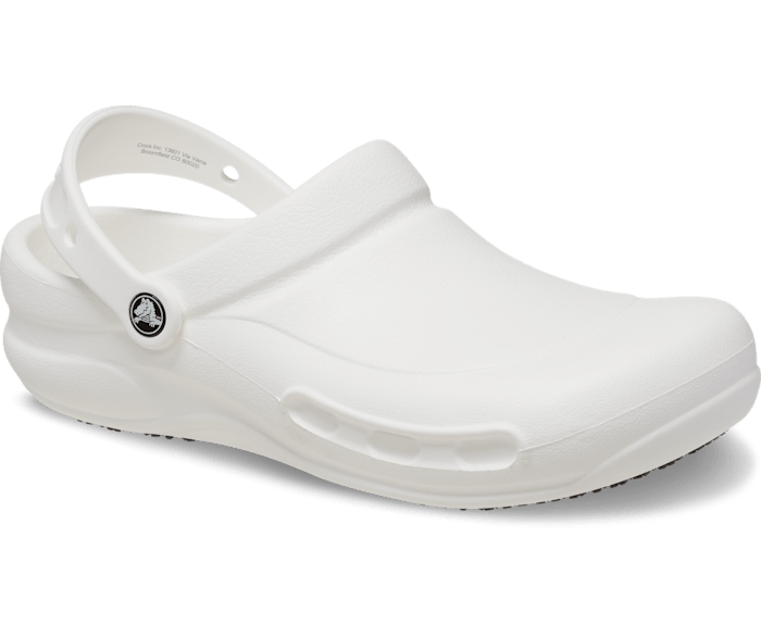 white bistro crocs