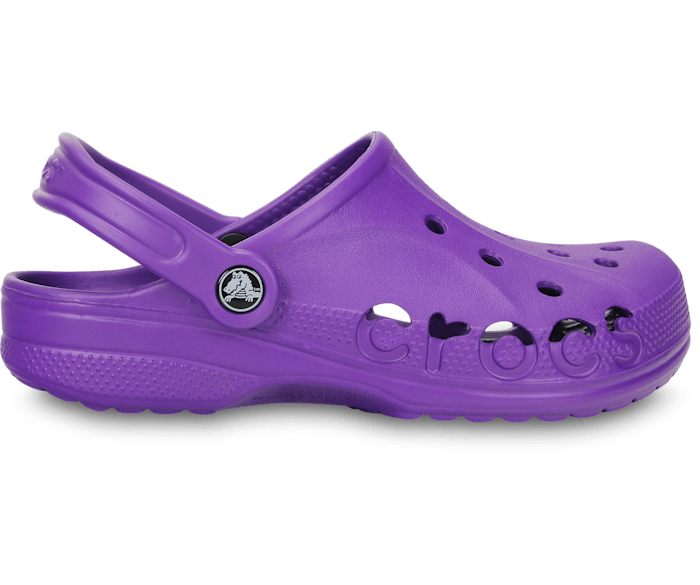Neon Purple Baya Clog - Side - Crocs