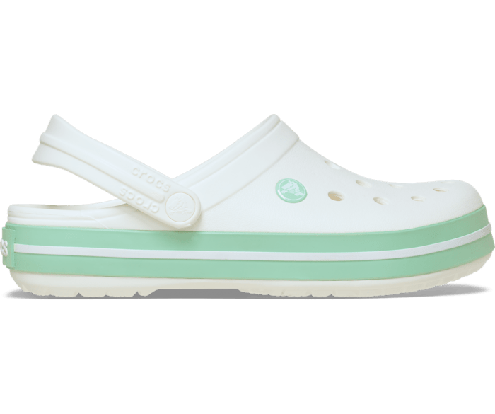 White / Spearmint Crocband™ Clog - Side - Crocs
