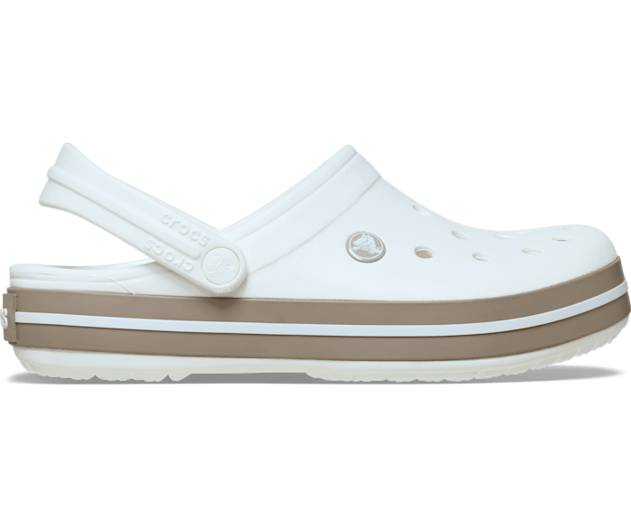 White / Taupe Crocband™ Clog - Side - Crocs