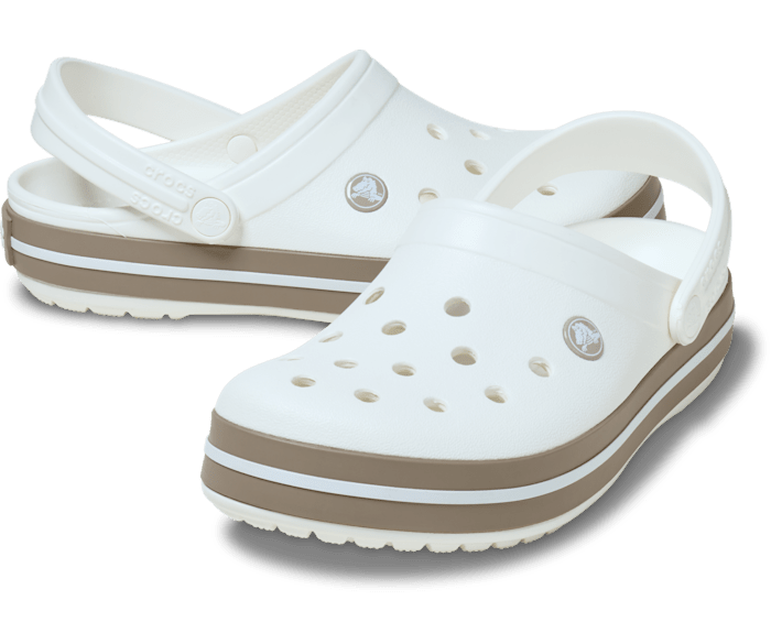 White / Taupe Crocband™ Clog - Pair - Crocs