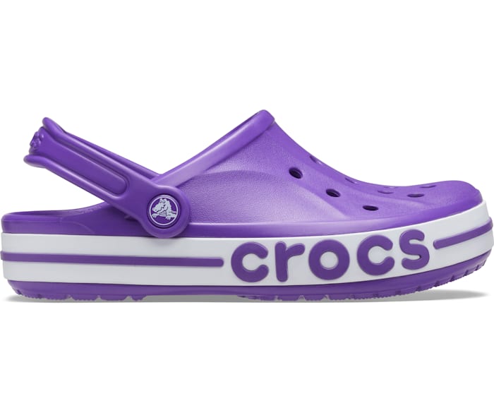 Neon Purple / White Bayaband Clog - Side - Crocs