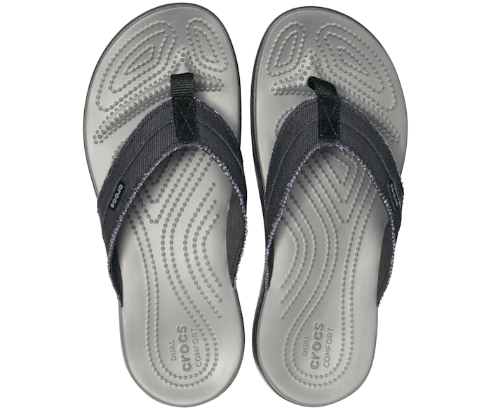 Crocs men's santa cruz canvas flip flop clearance