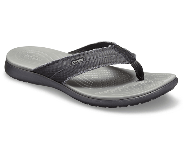 Crocs men's santa cruz canvas flip flop clearance