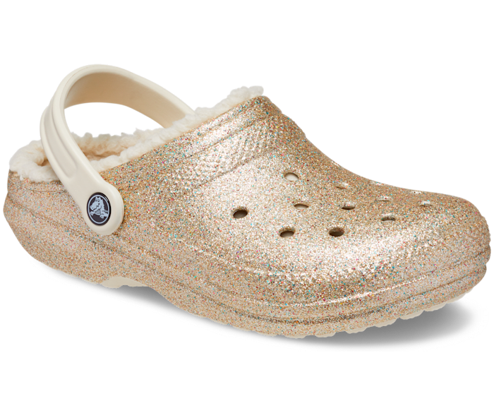 Lined glitter crocs