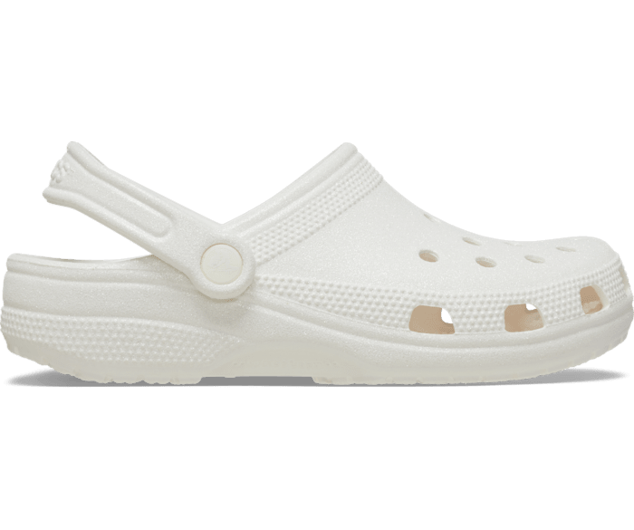 White Classic Glitter Clog - Side - Crocs
